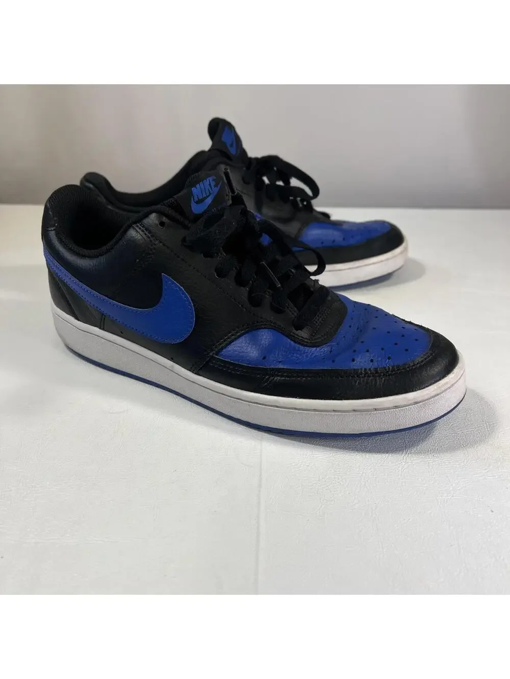 Nike Court Vision Low Men's Sneakers Black/Blue Size 10